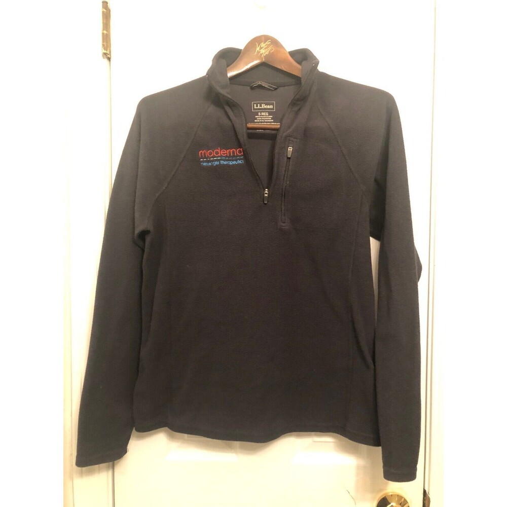 L.L.Bean 1/4 Zip Fleece‎ Pullover Men's (S-REG) Long Sleeves w/pocket - Black
